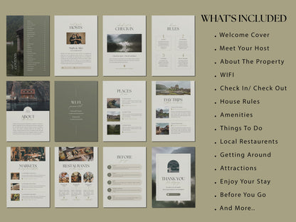 Rustic Mountain Escape Welcome Book Template