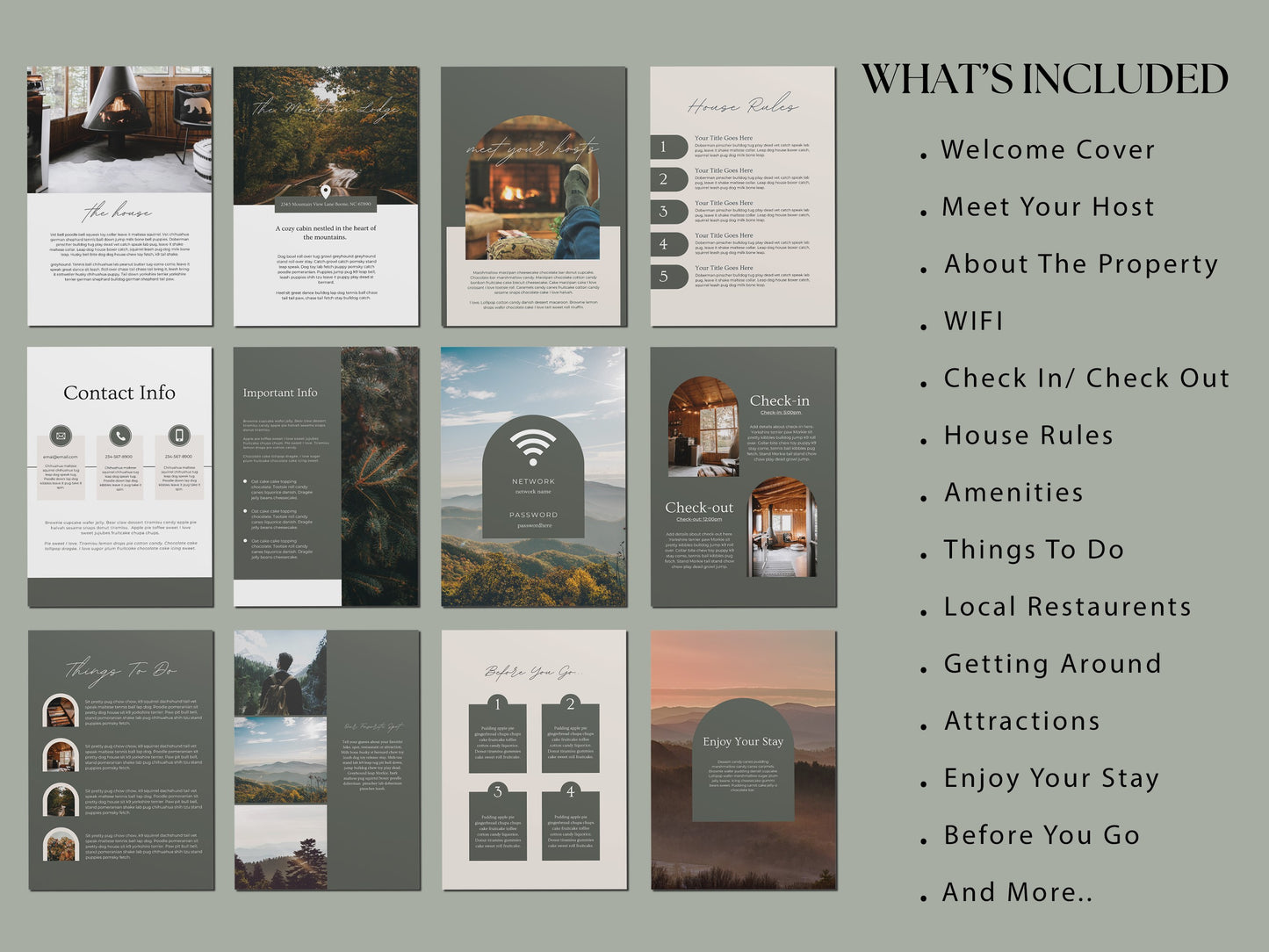 Charming Countryside Cottage Guest Handbook Template