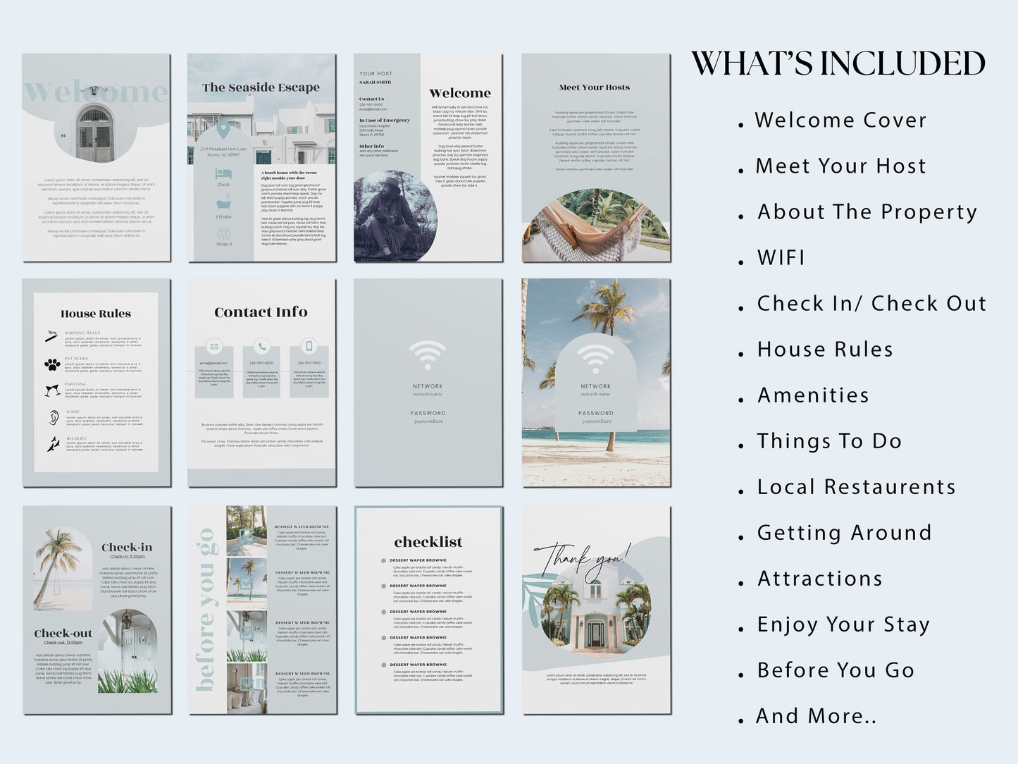 Ocean Breeze Welcome Book Template