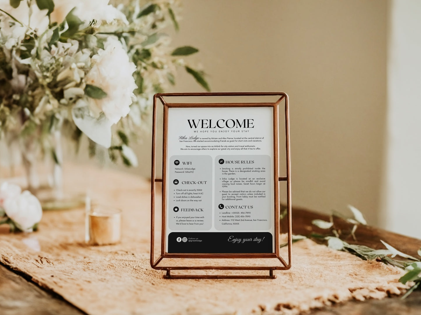 Elegant Urban Chic Welcome Book Template