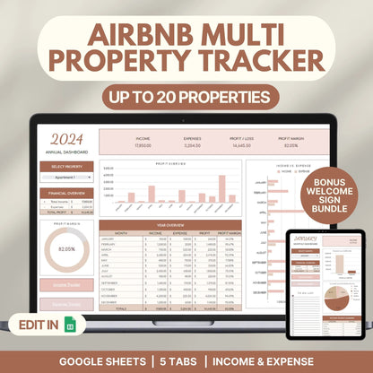 Airbnb Multi-Property Tracker Google Sheets Template