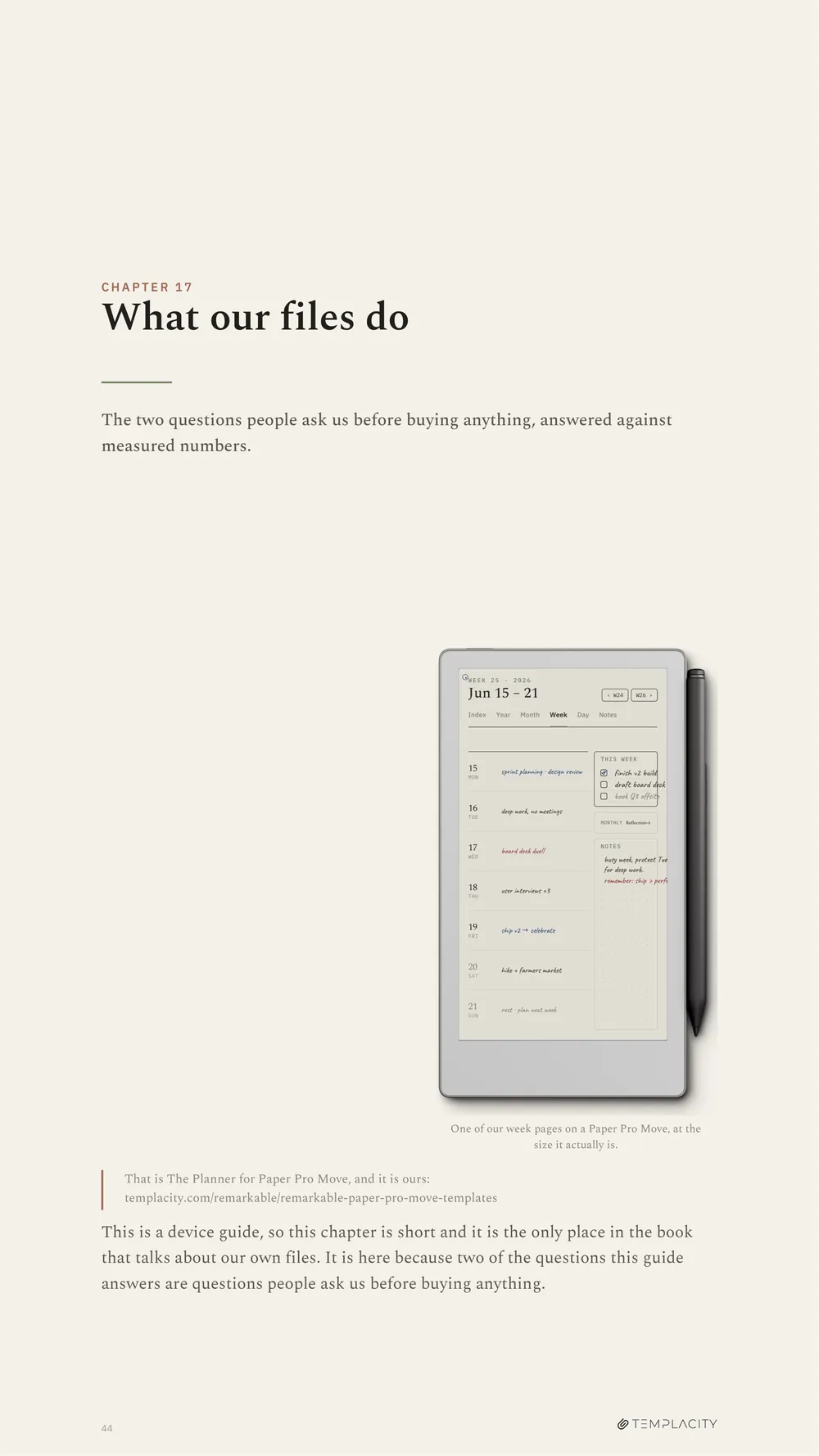 The last chapter, the two questions people ask us before buying