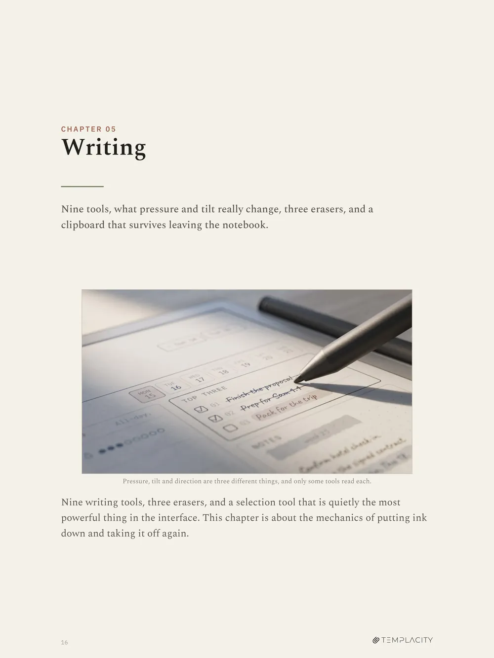 Chapter 5, the nine writing tools and what pressure really changes