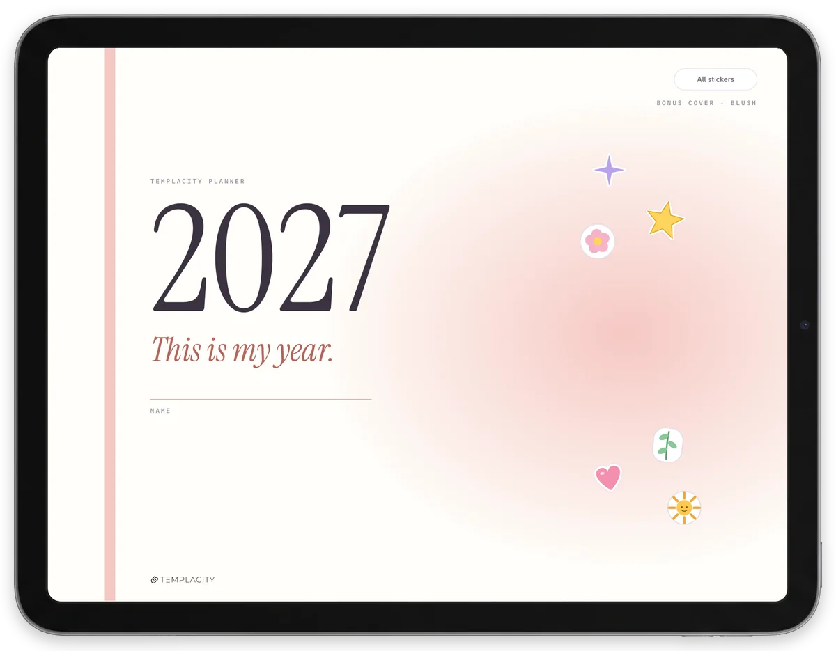 Eines der vier Bonus-Cover, Blush, auf einem iPad