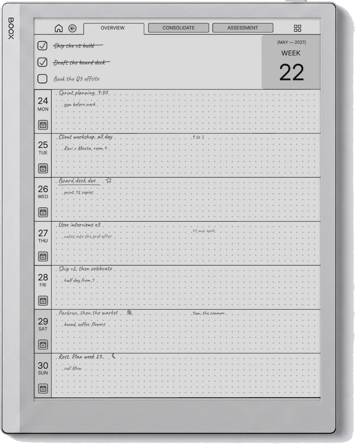 Boox Go 10.3 Daily Planner