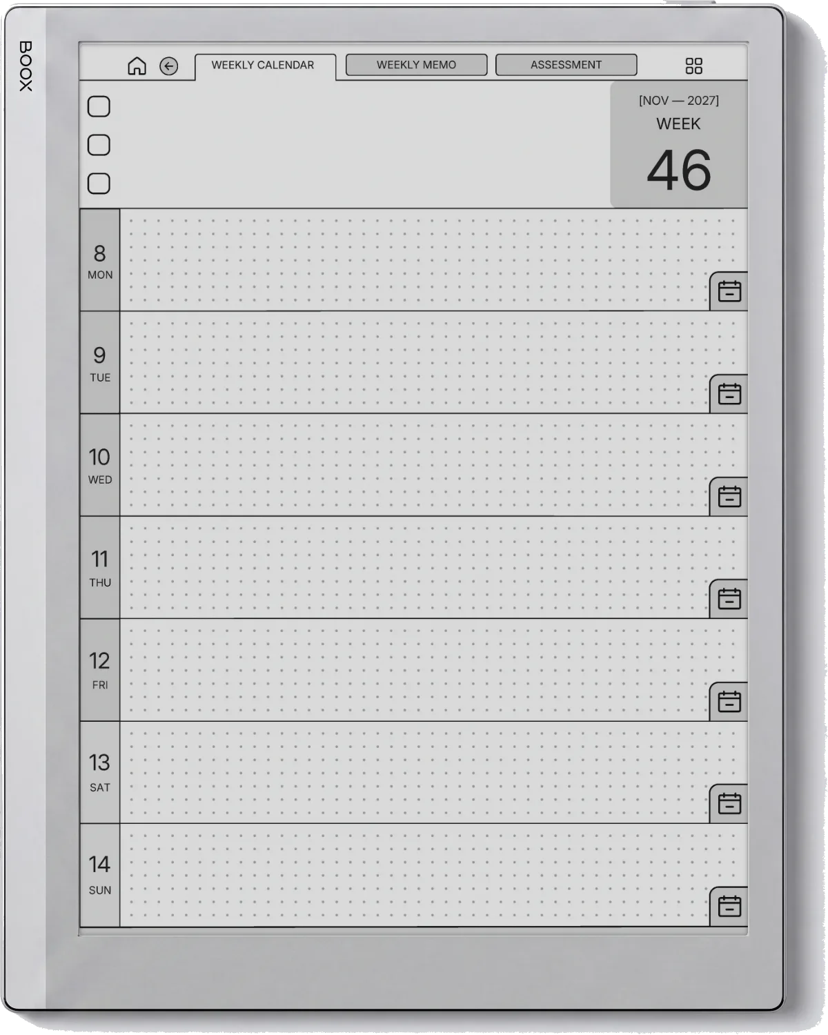 Weekly Planner Boox Go 10.3 page 3