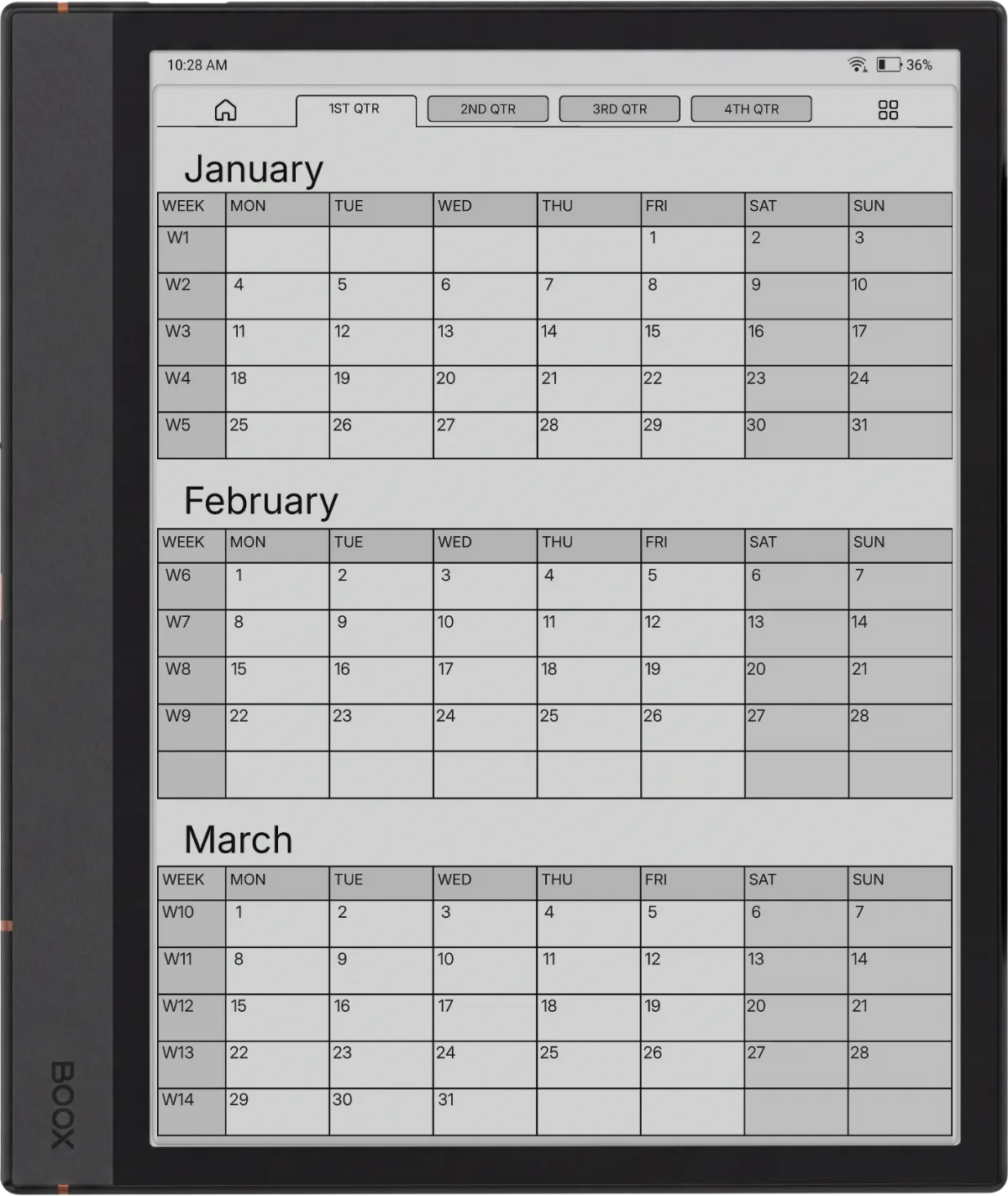 Weekly Planner Boox Go 10.3 page 6