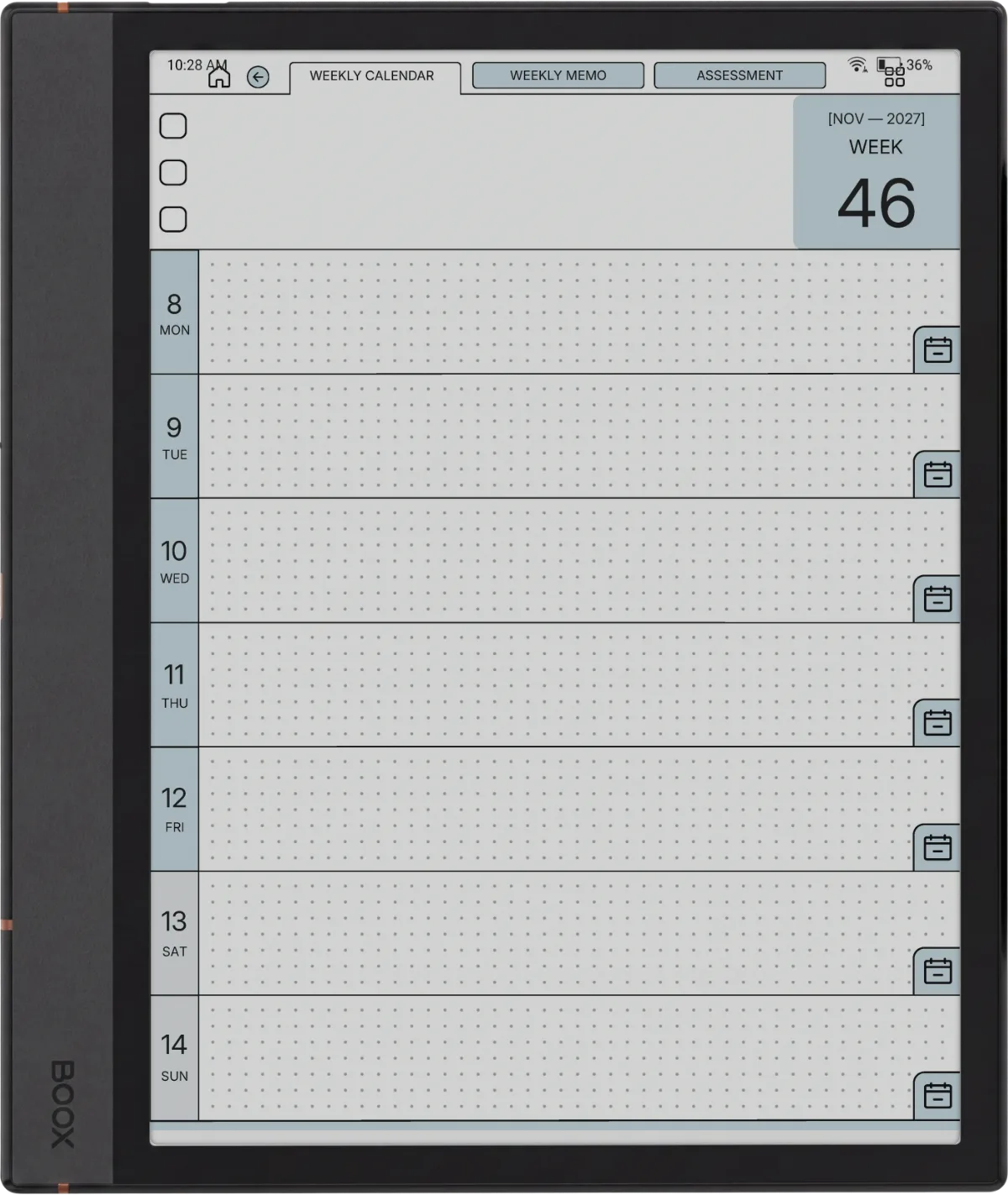 Weekly Planner Boox Note Air4 C page 3