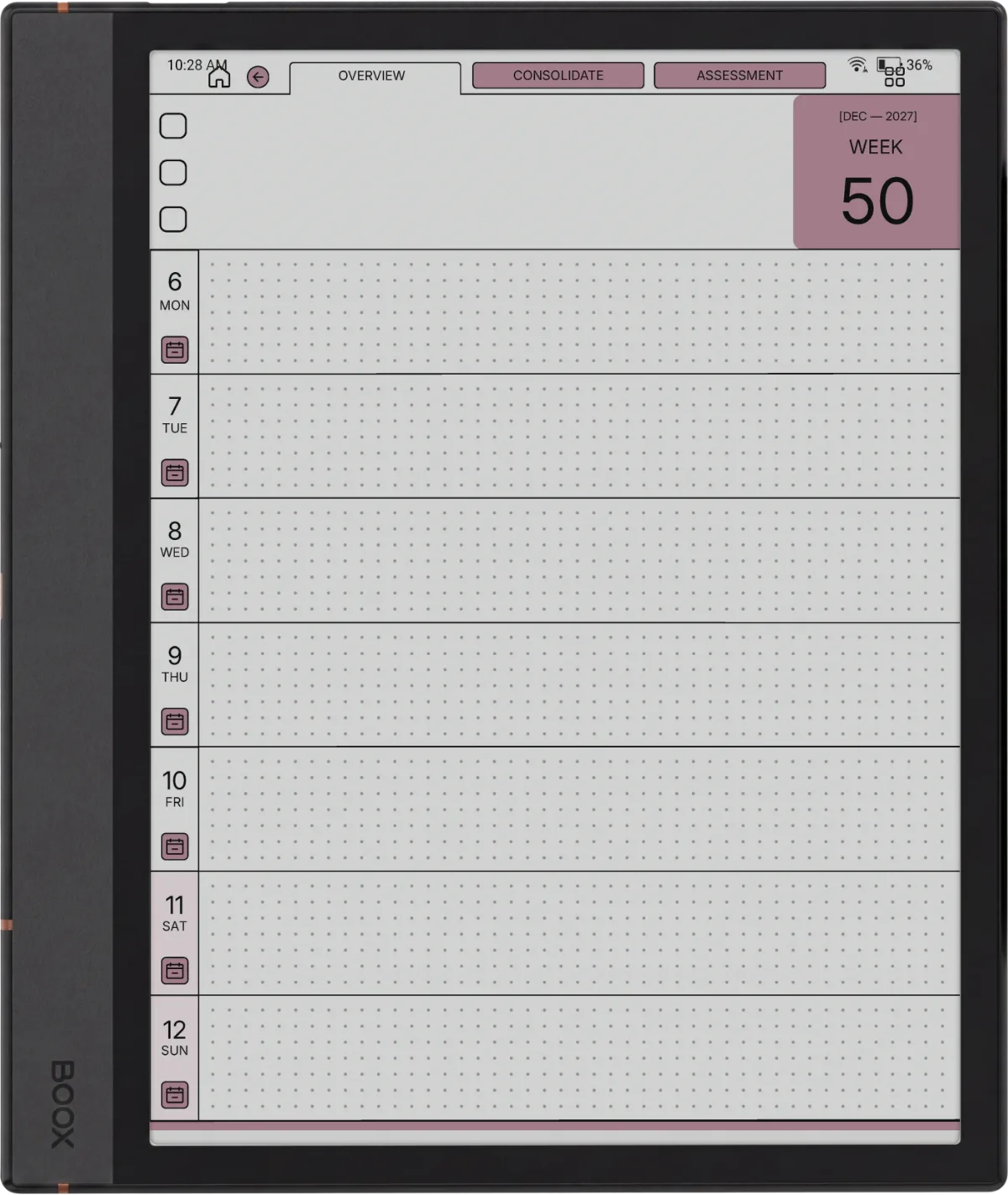 Daily Planner Boox Note Max page 1