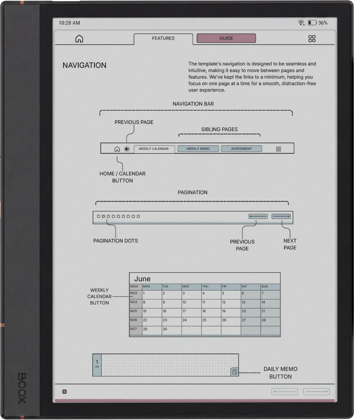 Boox Note Max Weekly Planner