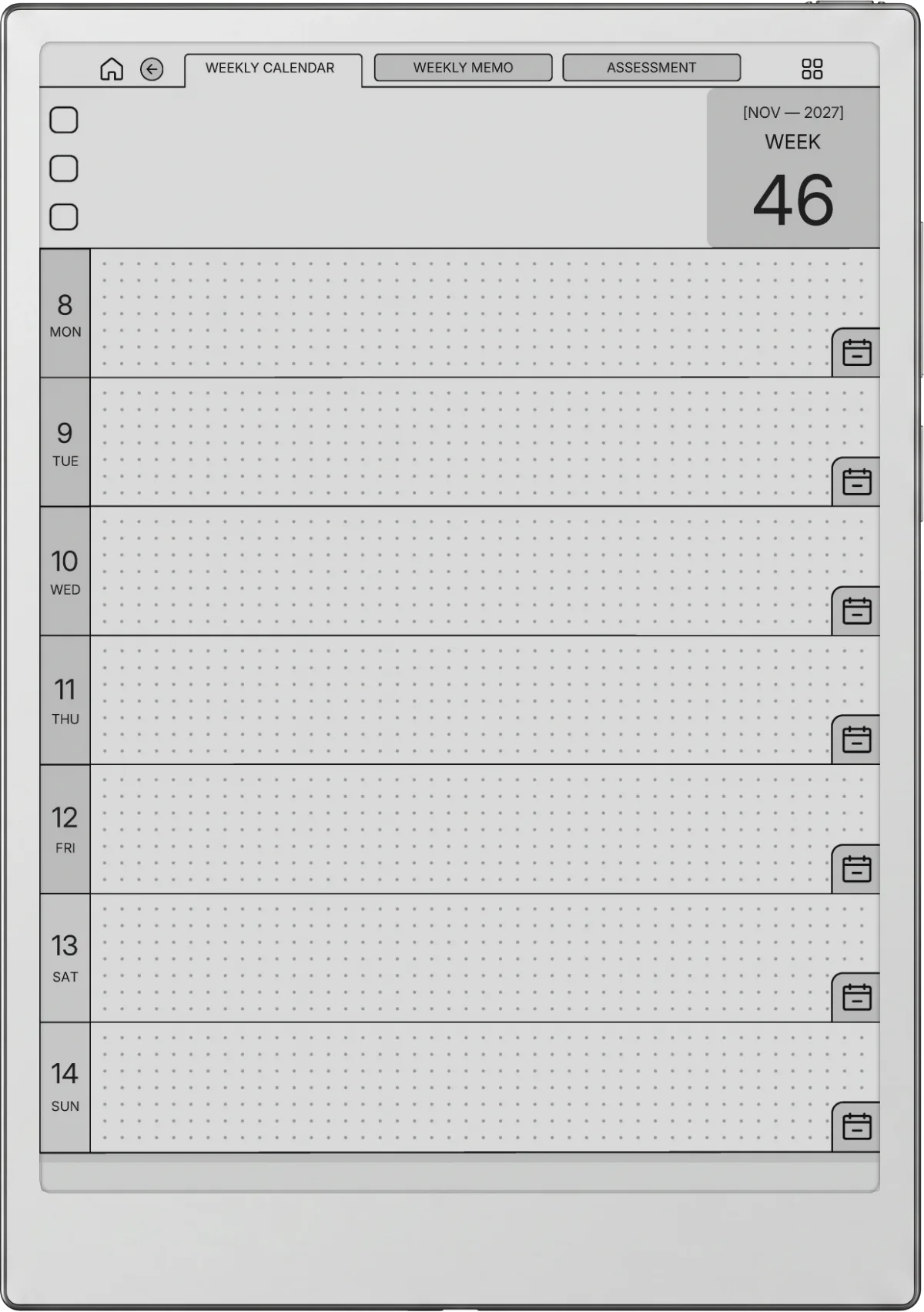Weekly Planner iFLYTEK AINOTE 2 page 3