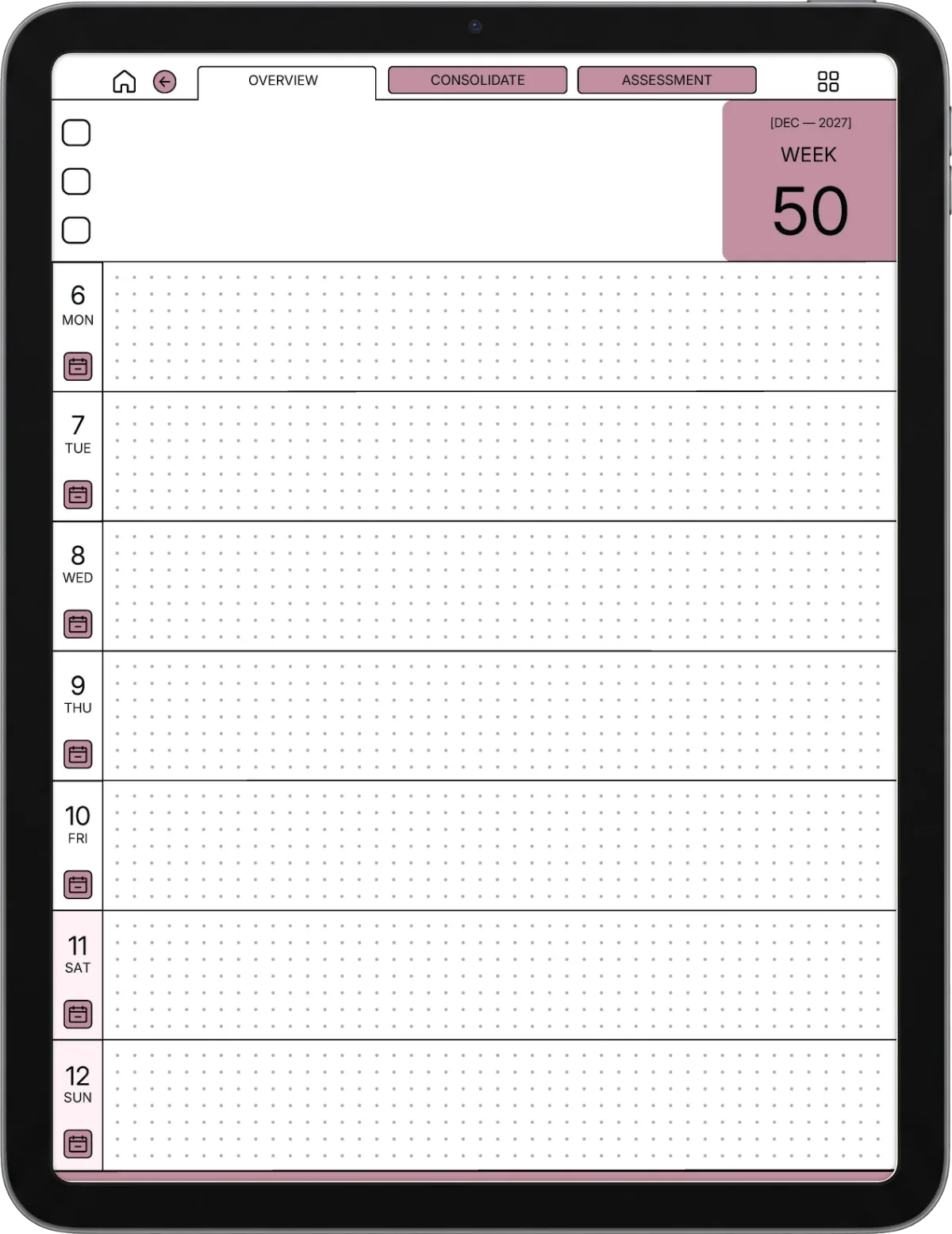 Daily Planner iPad page 1