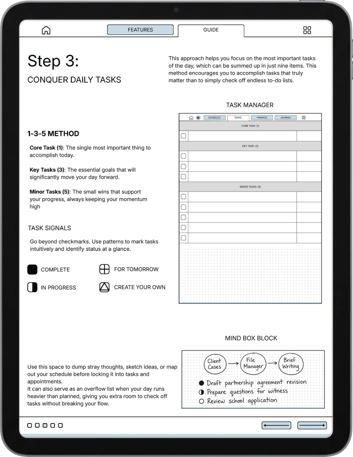 Daybook iPad page 1
