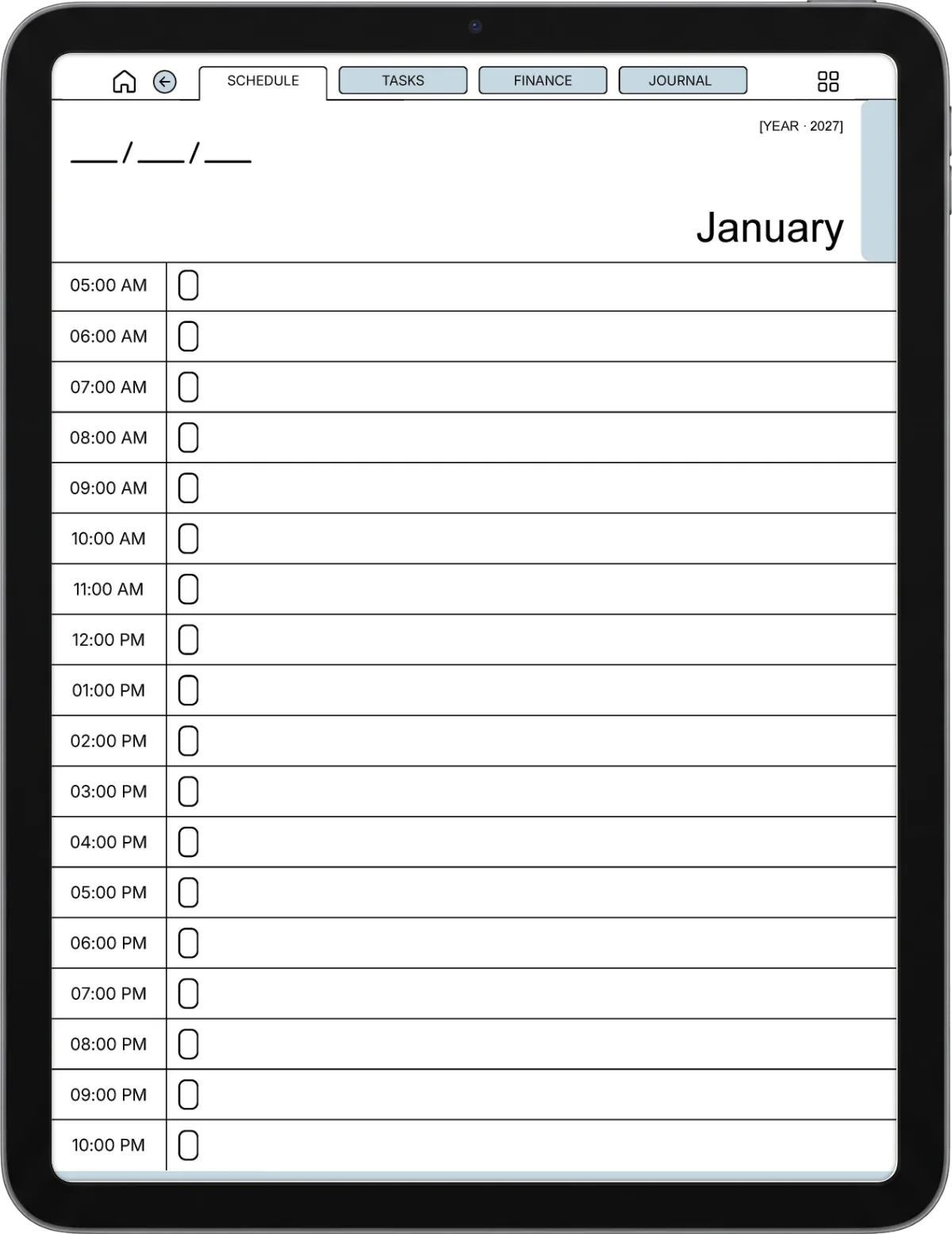 Daybook iPad page 5