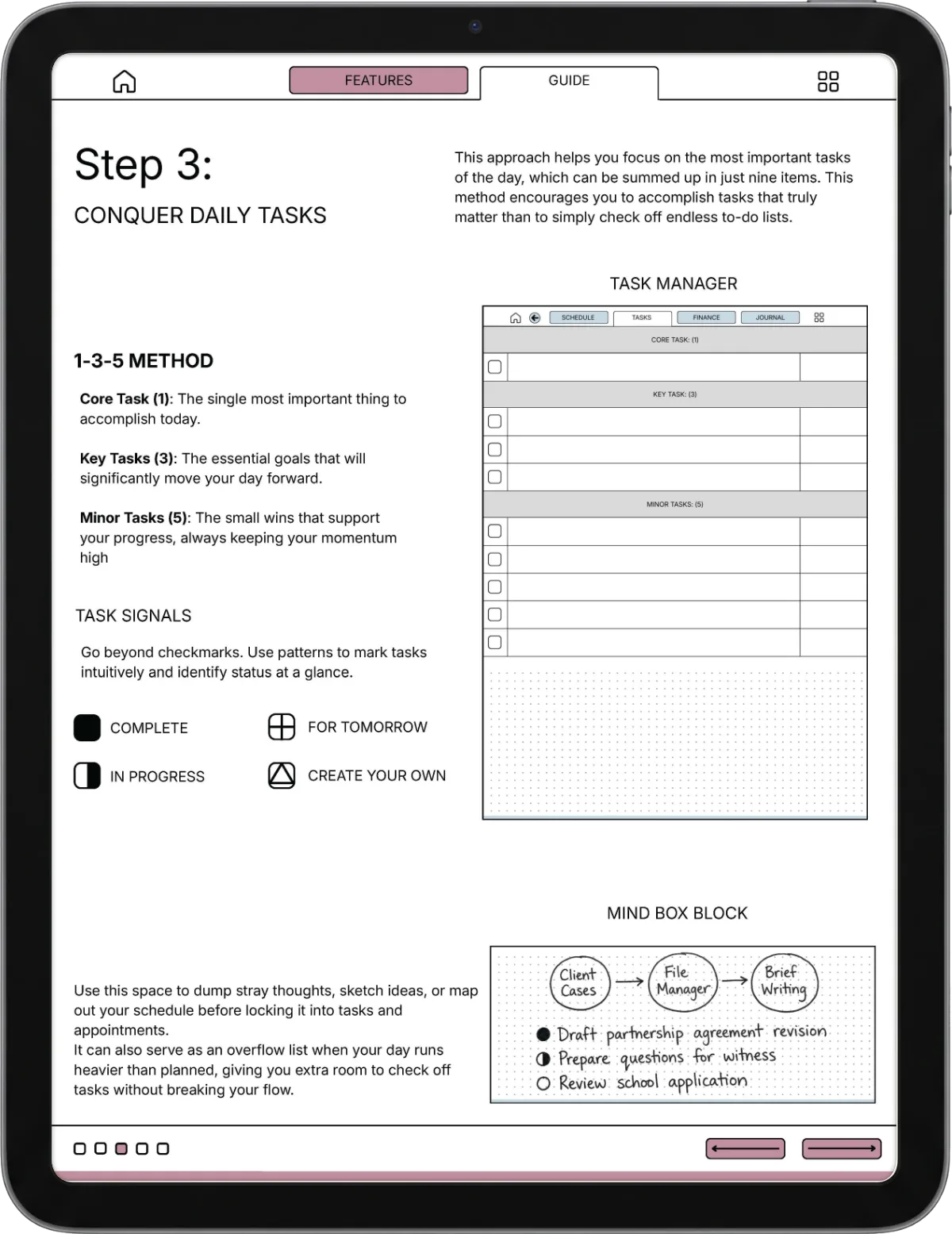 Daybook iPad page 1
