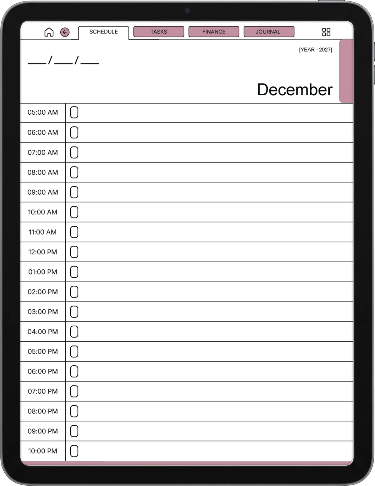 Daybook iPad page 5