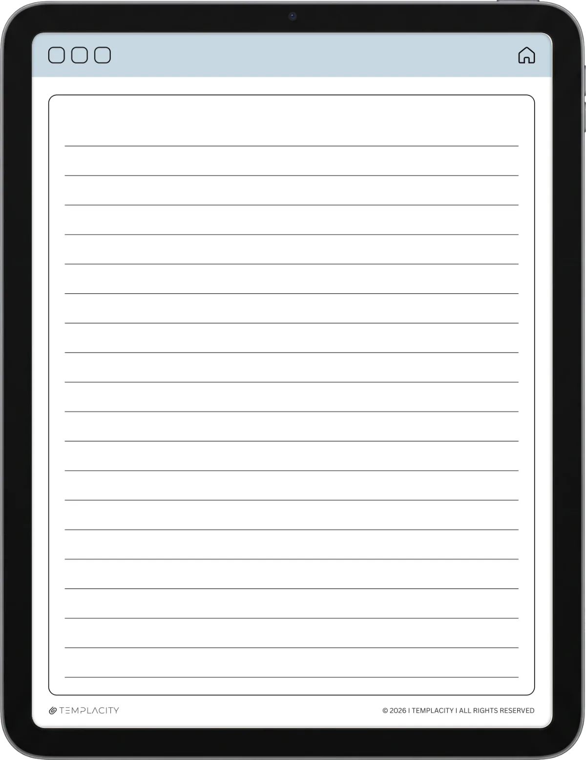 Lined Notes — iPad