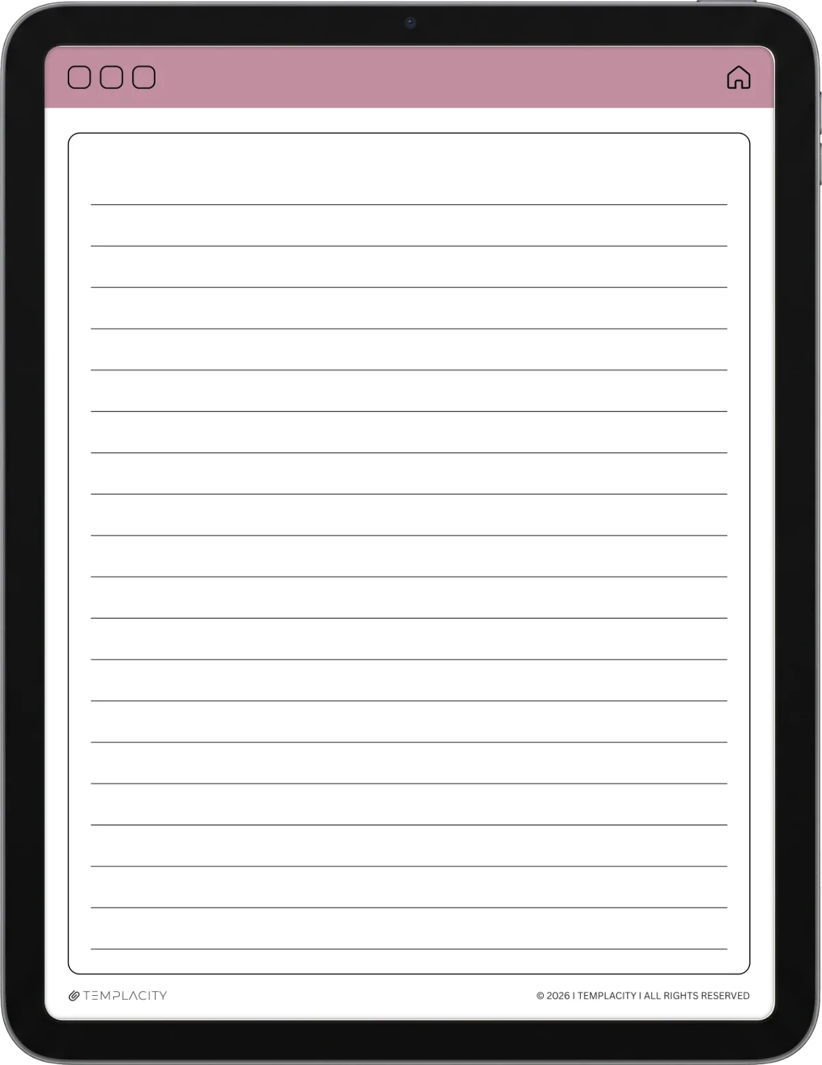 Lined Notes — iPad