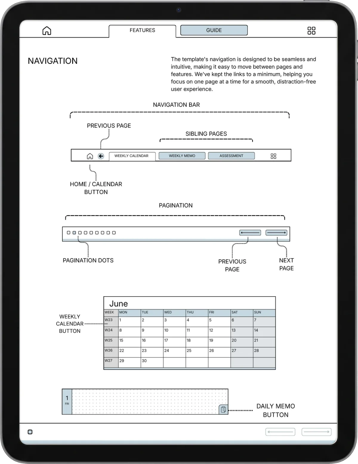 Weekly Planner iPad page 1