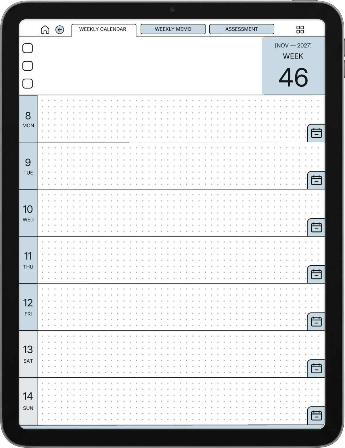 Weekly Planner iPad page 3