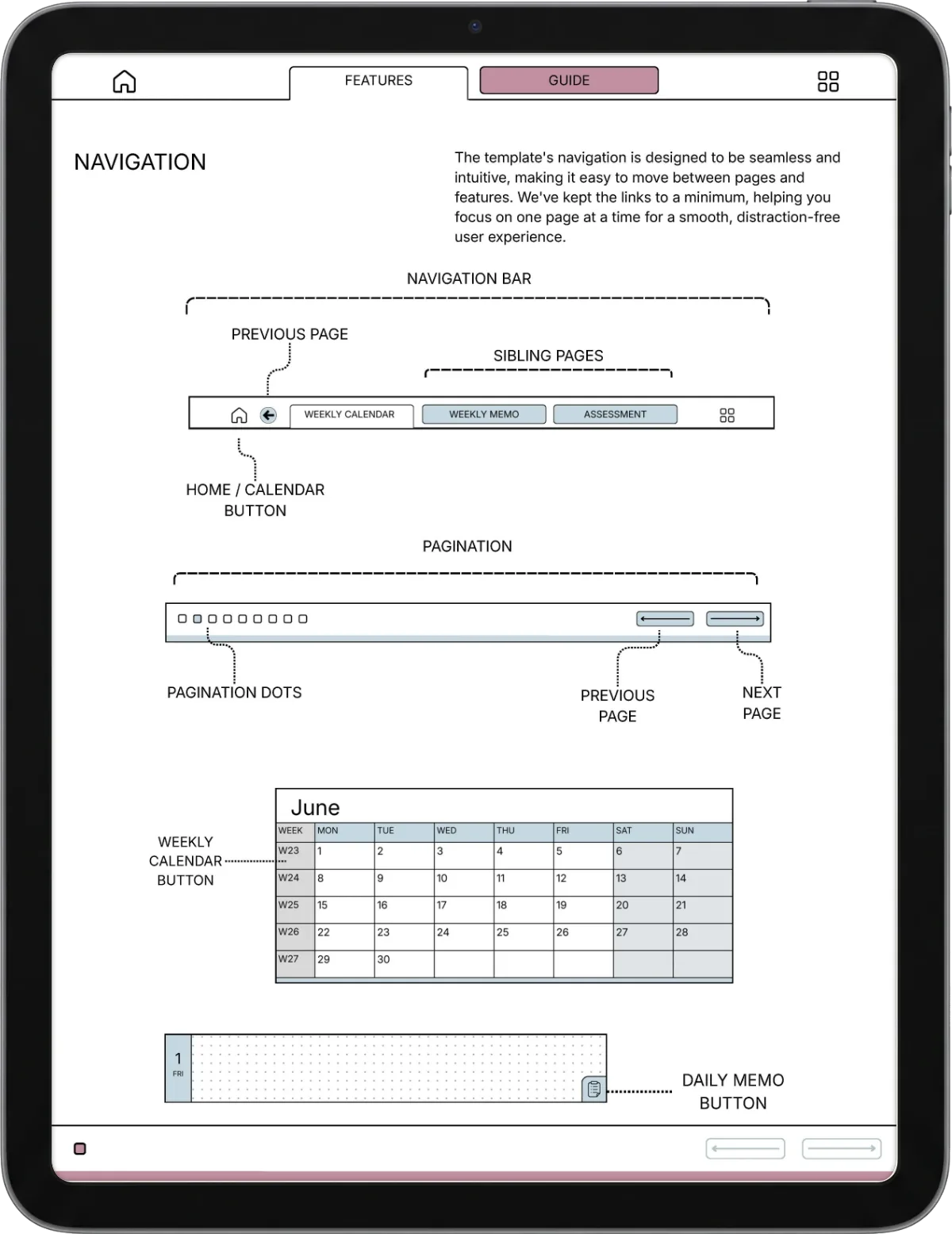 Weekly Planner iPad page 1