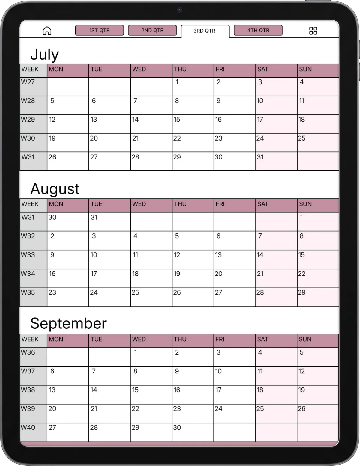 Weekly Planner iPad page 6