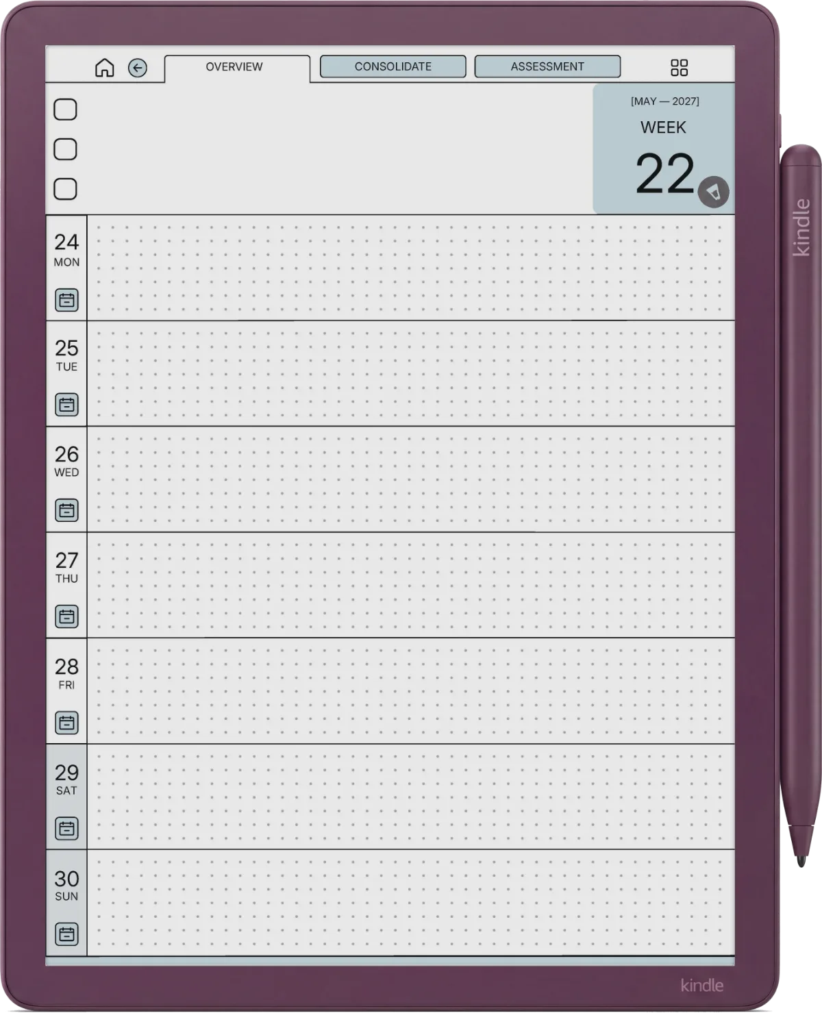 Daily Planner Kindle Scribe Colorsoft page 1