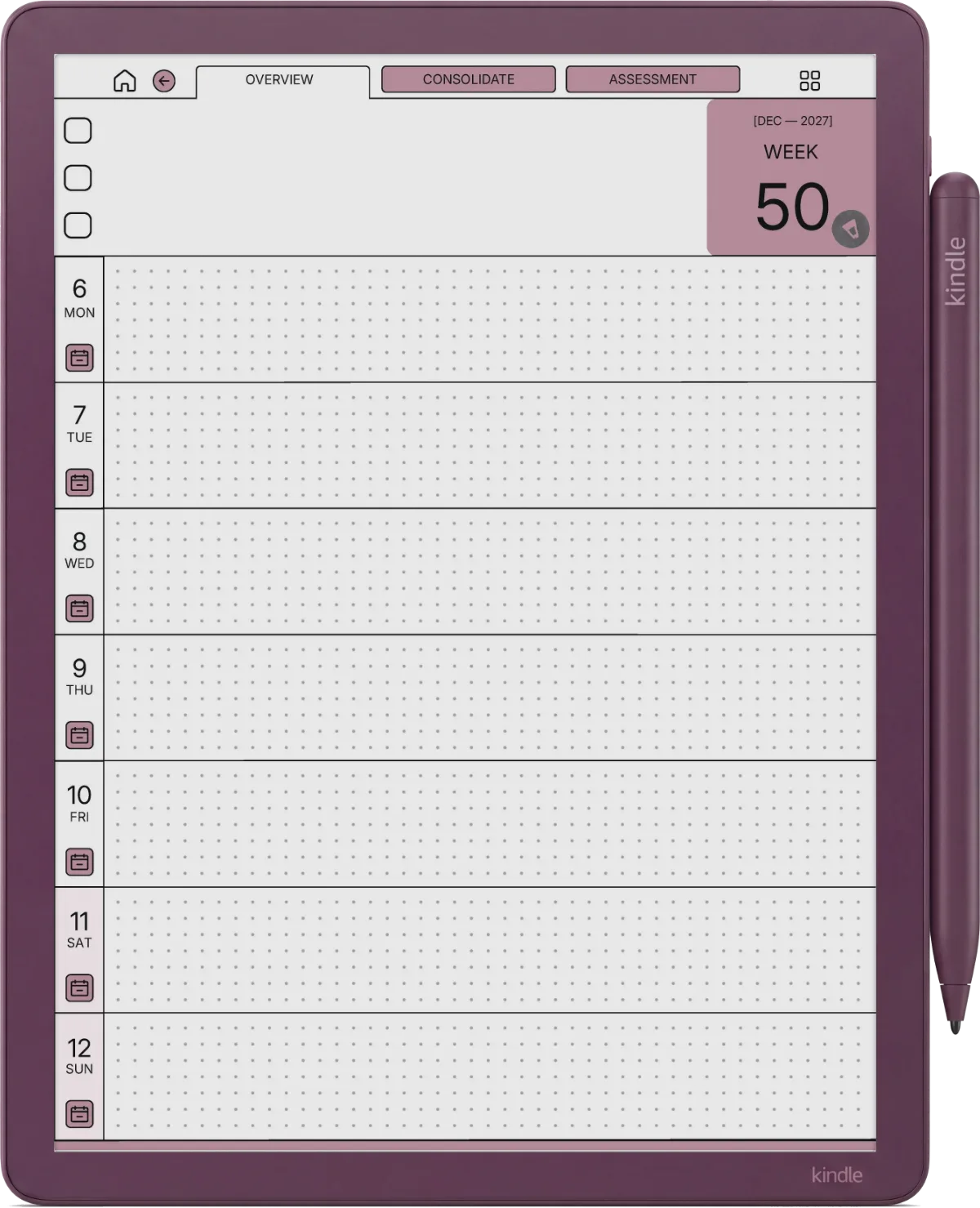 Daily Planner Kindle Scribe Colorsoft page 1