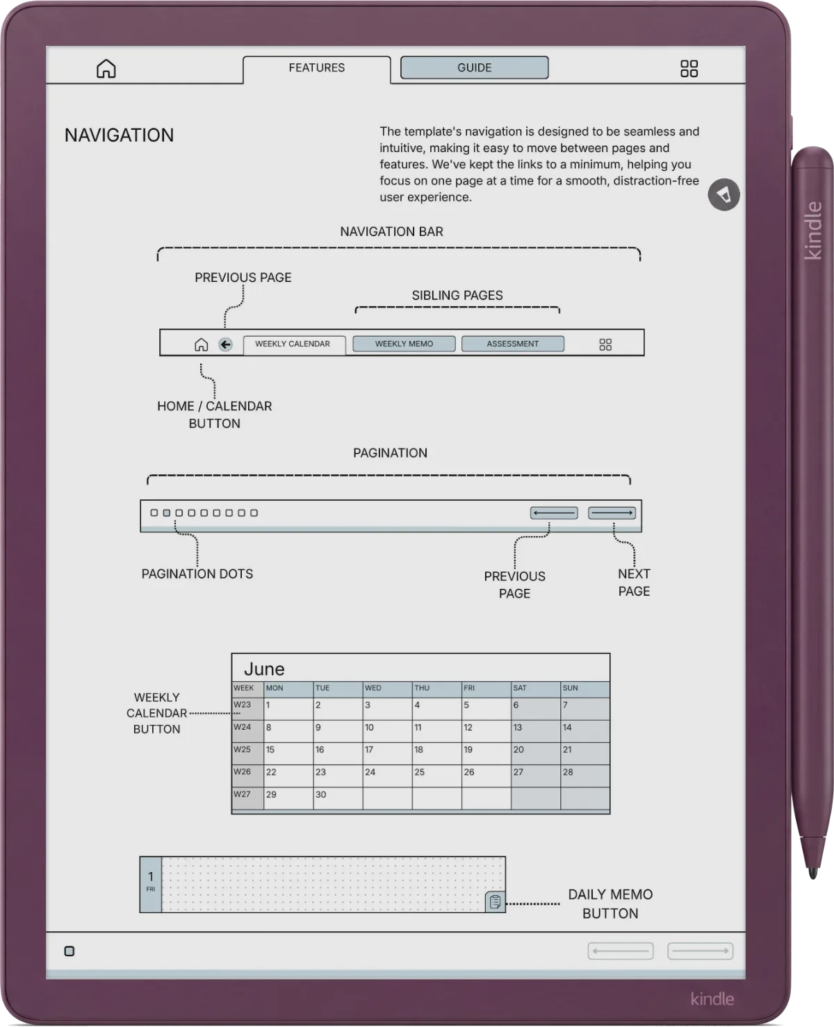 Kindle Scribe Colorsoft Weekly Planner