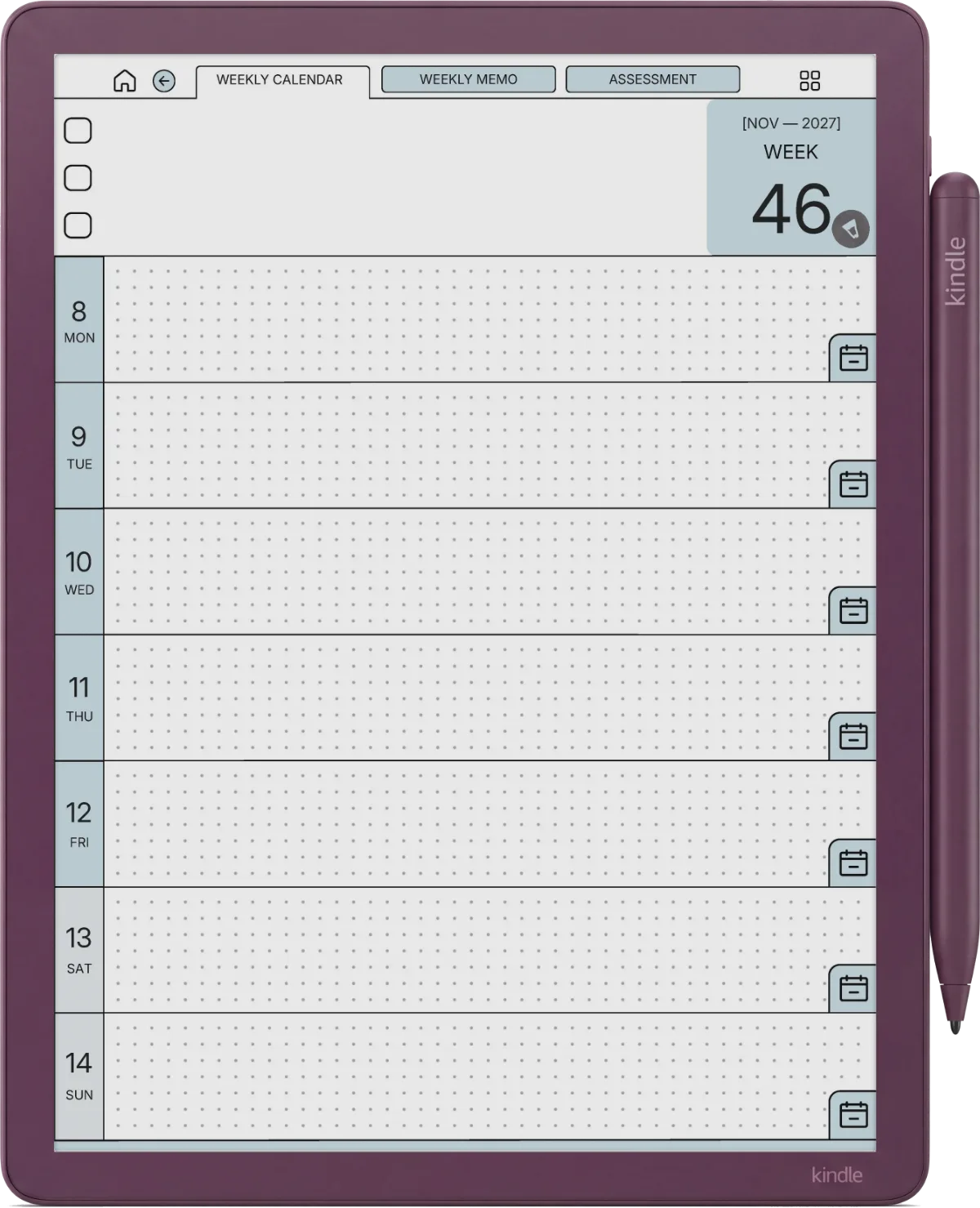 Kindle Scribe Colorsoft Weekly Planner The Weekly Planner page 3
