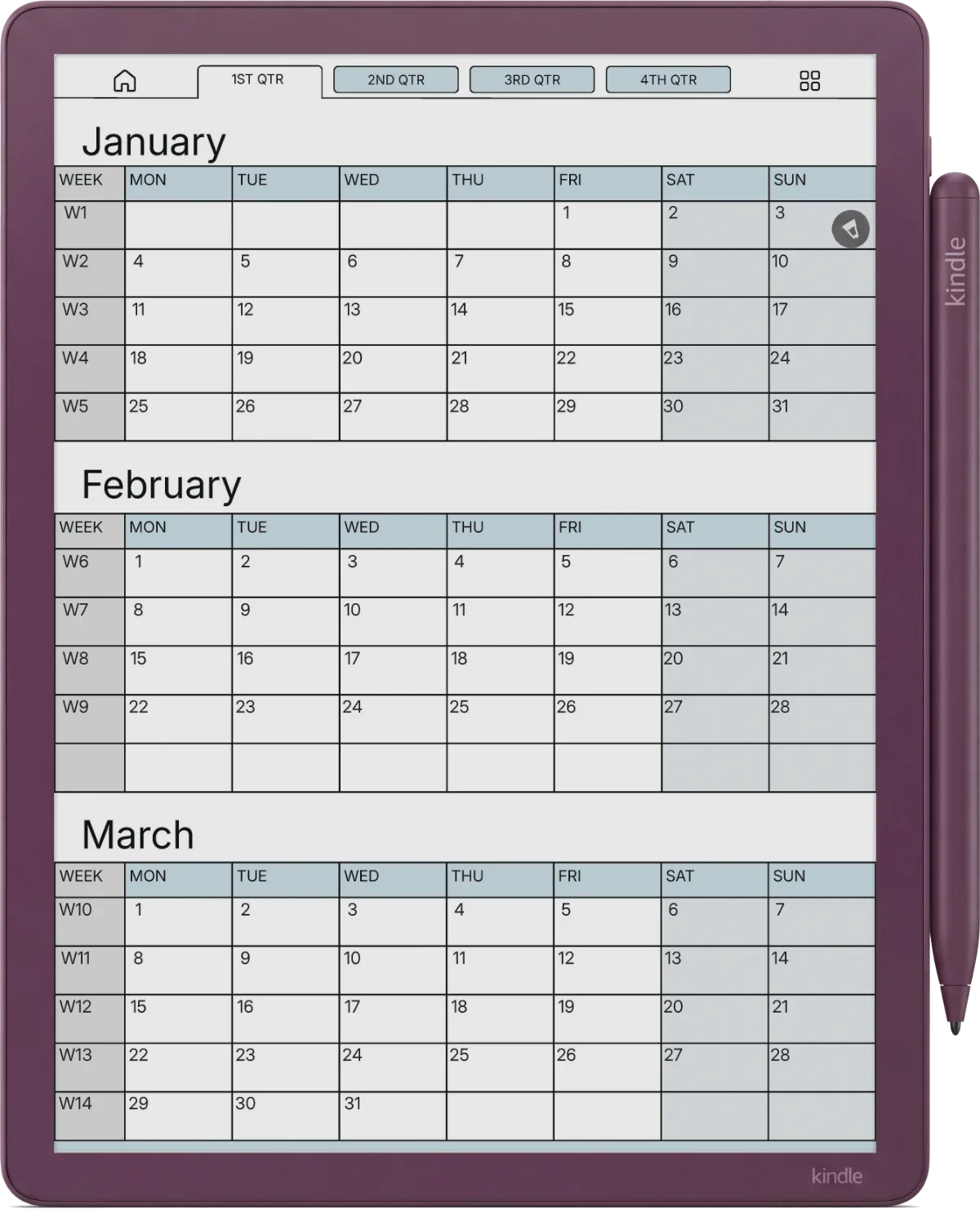 Kindle Scribe Colorsoft Weekly Planner The Weekly Planner page 6