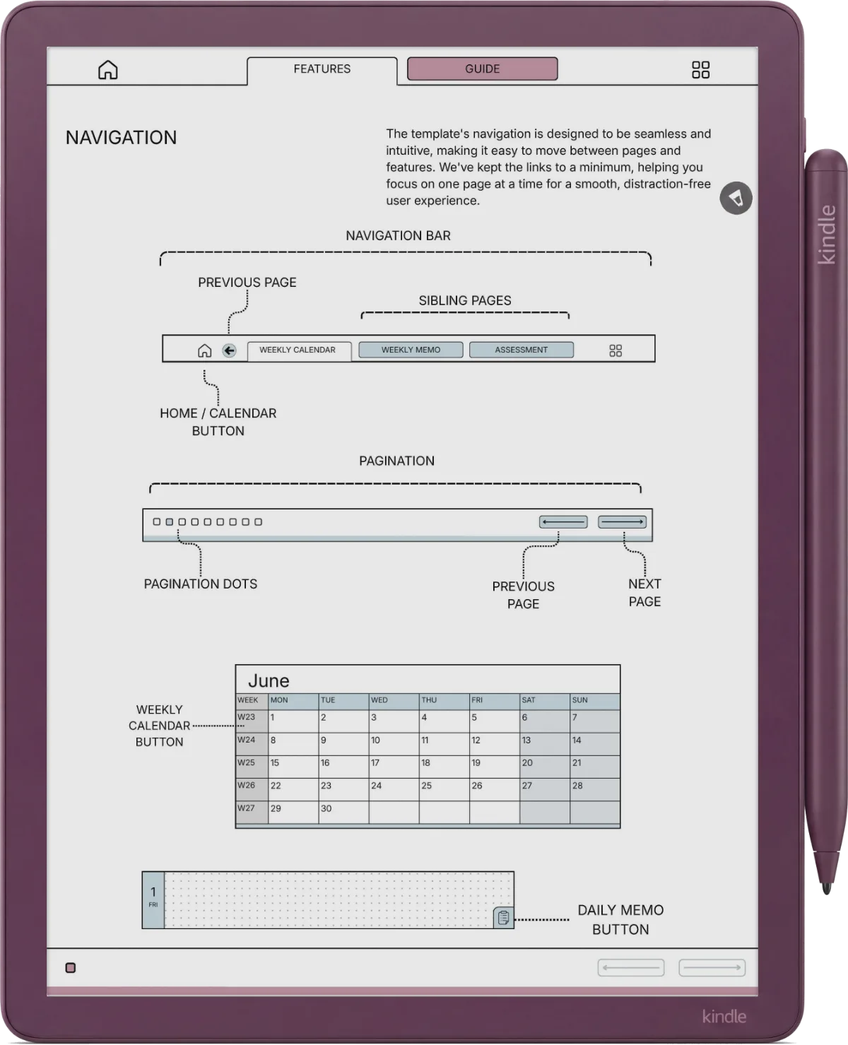 Kindle Scribe Colorsoft Weekly Planner