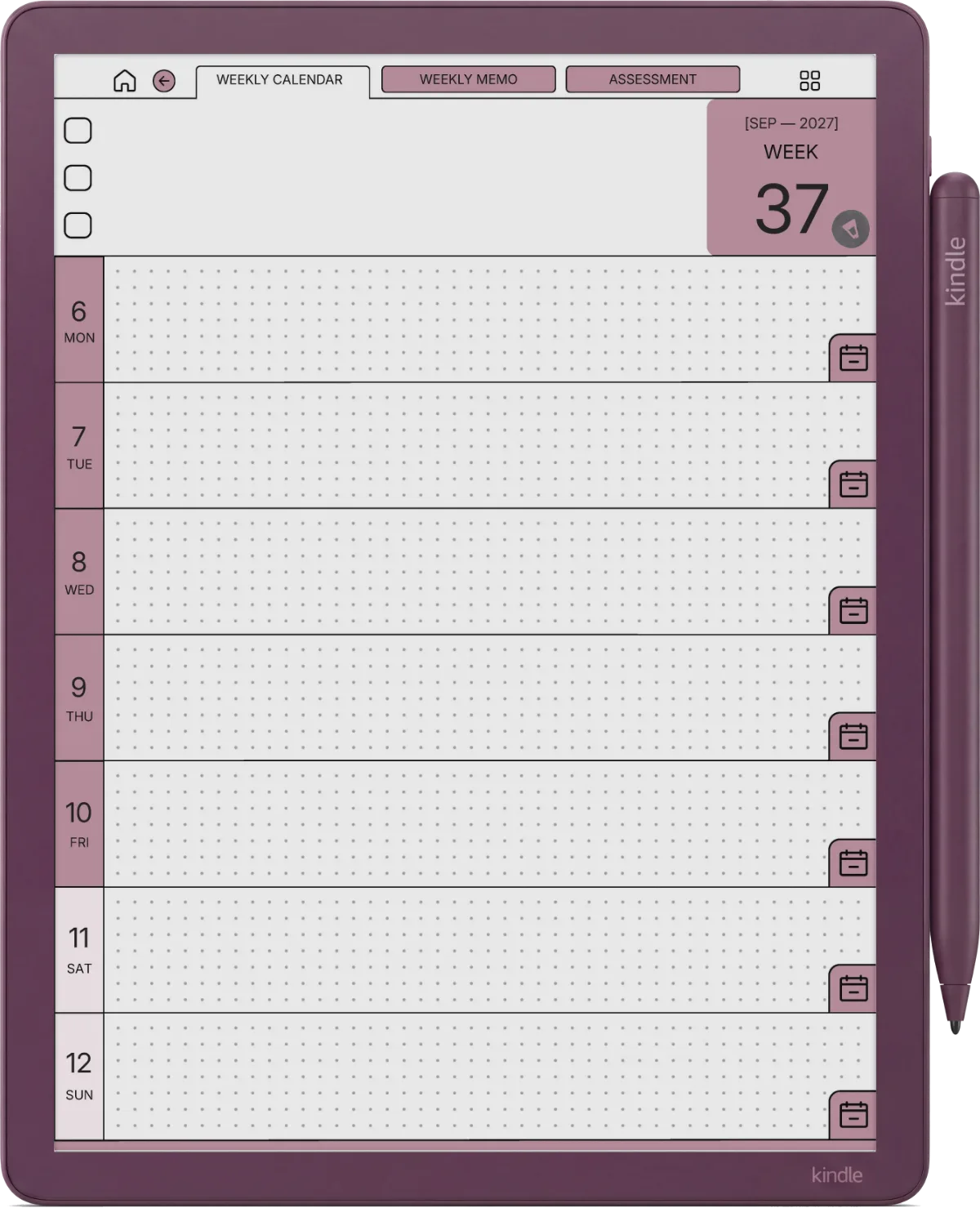 Kindle Scribe Colorsoft Weekly Planner The Weekly Planner page 3