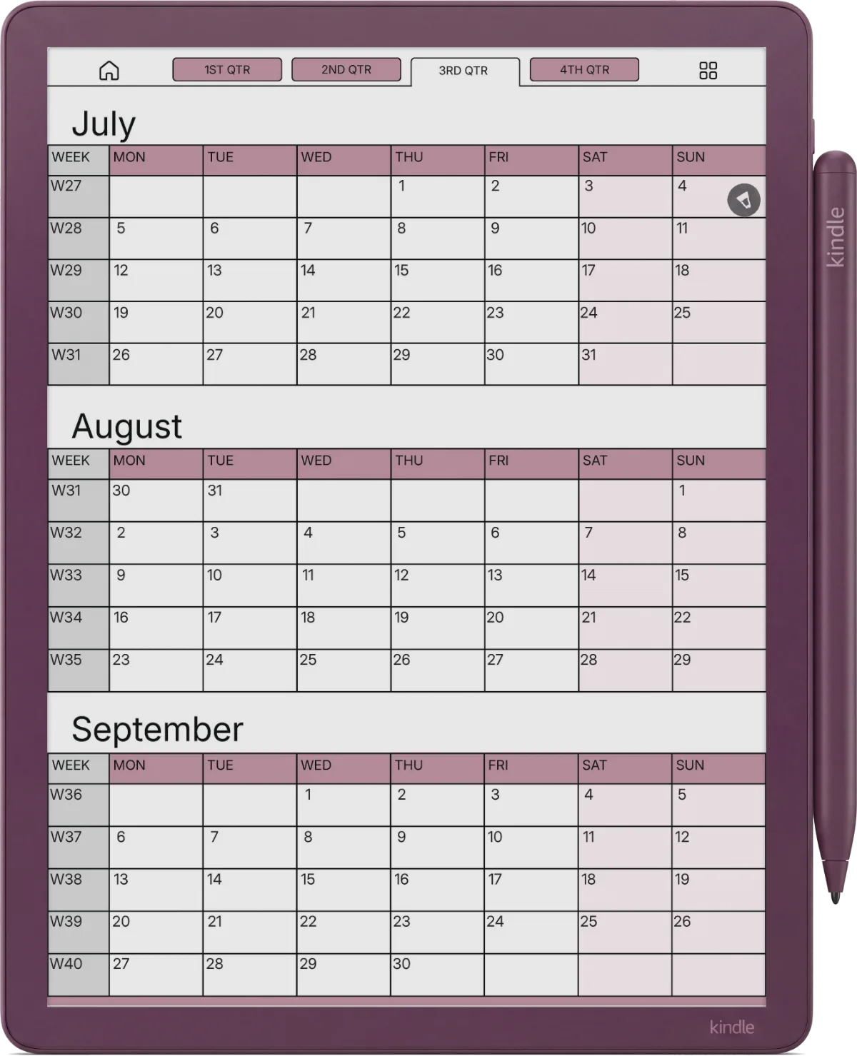 Kindle Scribe Colorsoft Weekly Planner The Weekly Planner page 6