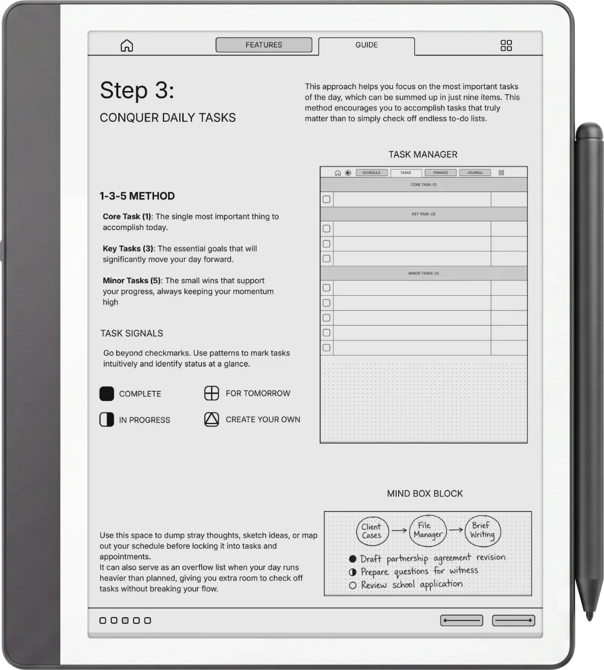 Kindle Scribe Daybook Planner