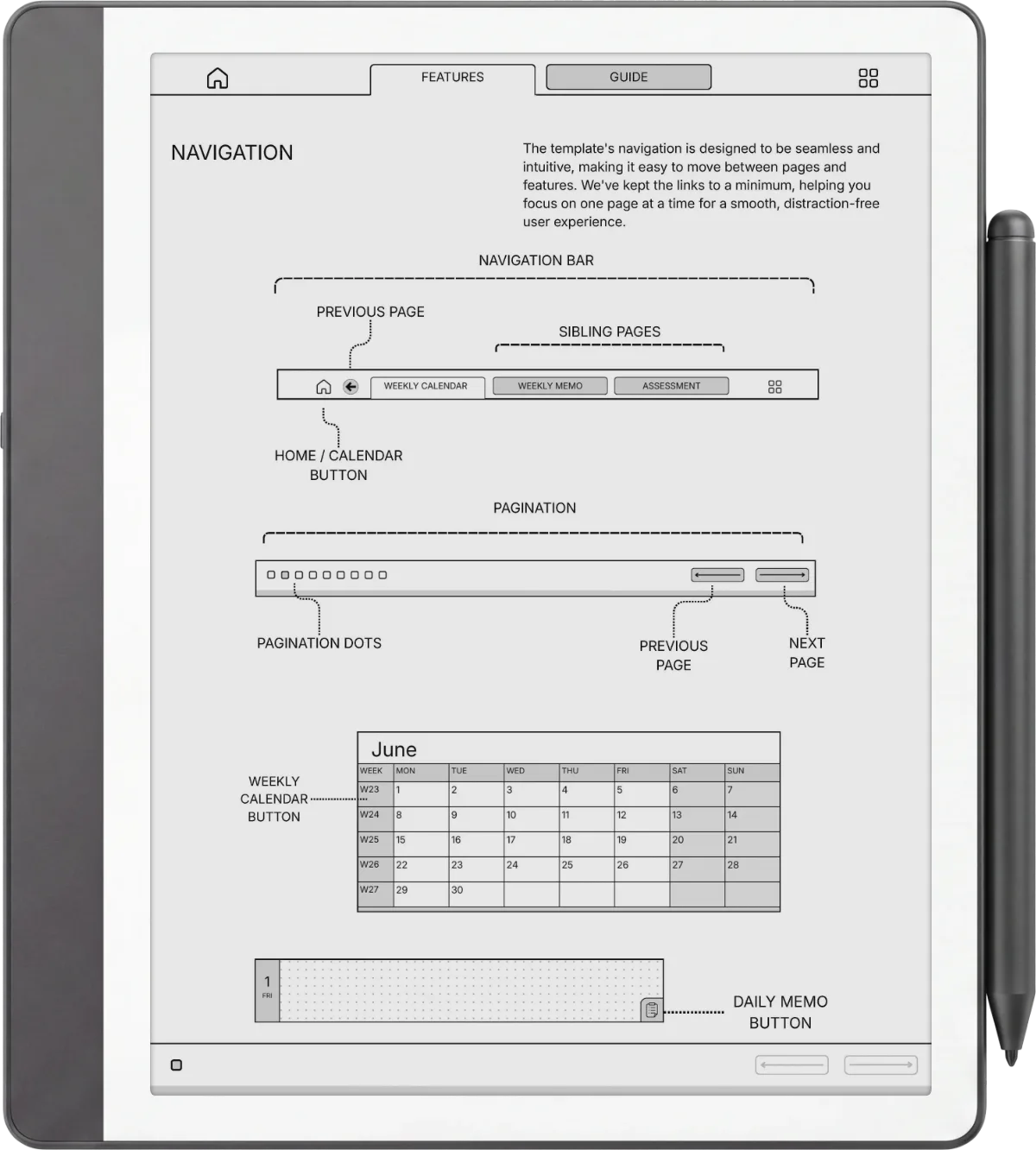 Kindle Scribe Weekly Planner