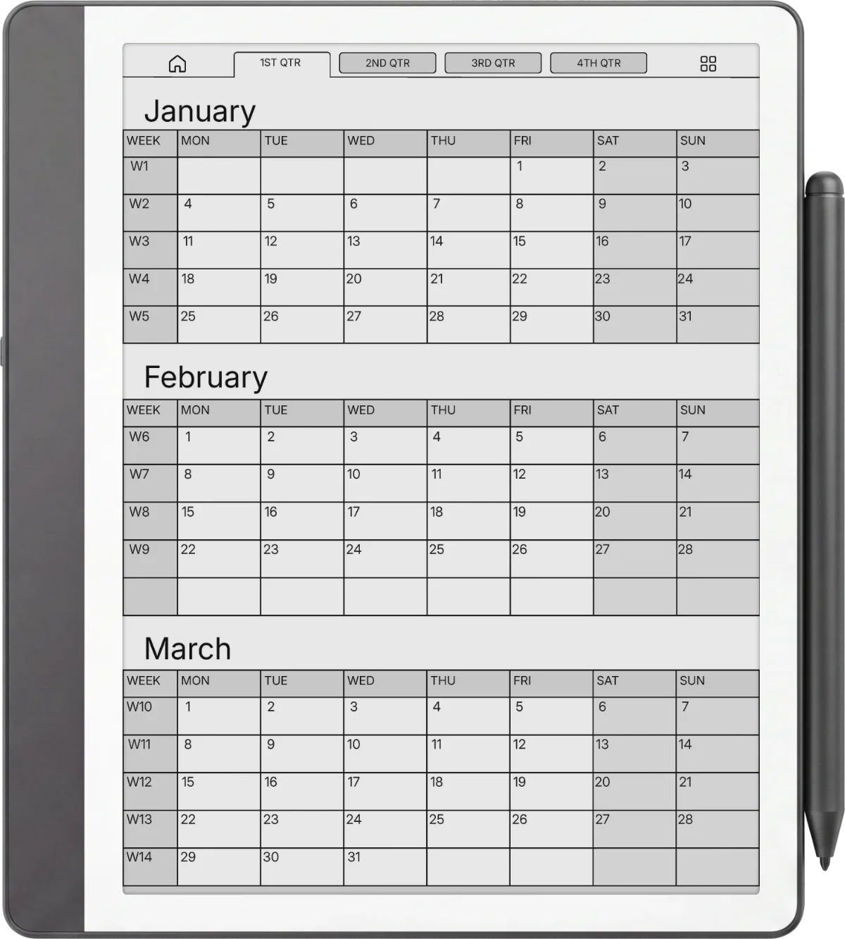 Kindle Scribe Weekly Planner The Weekly Planner page 6