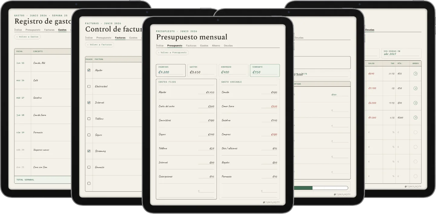 Planner digital de presupuesto