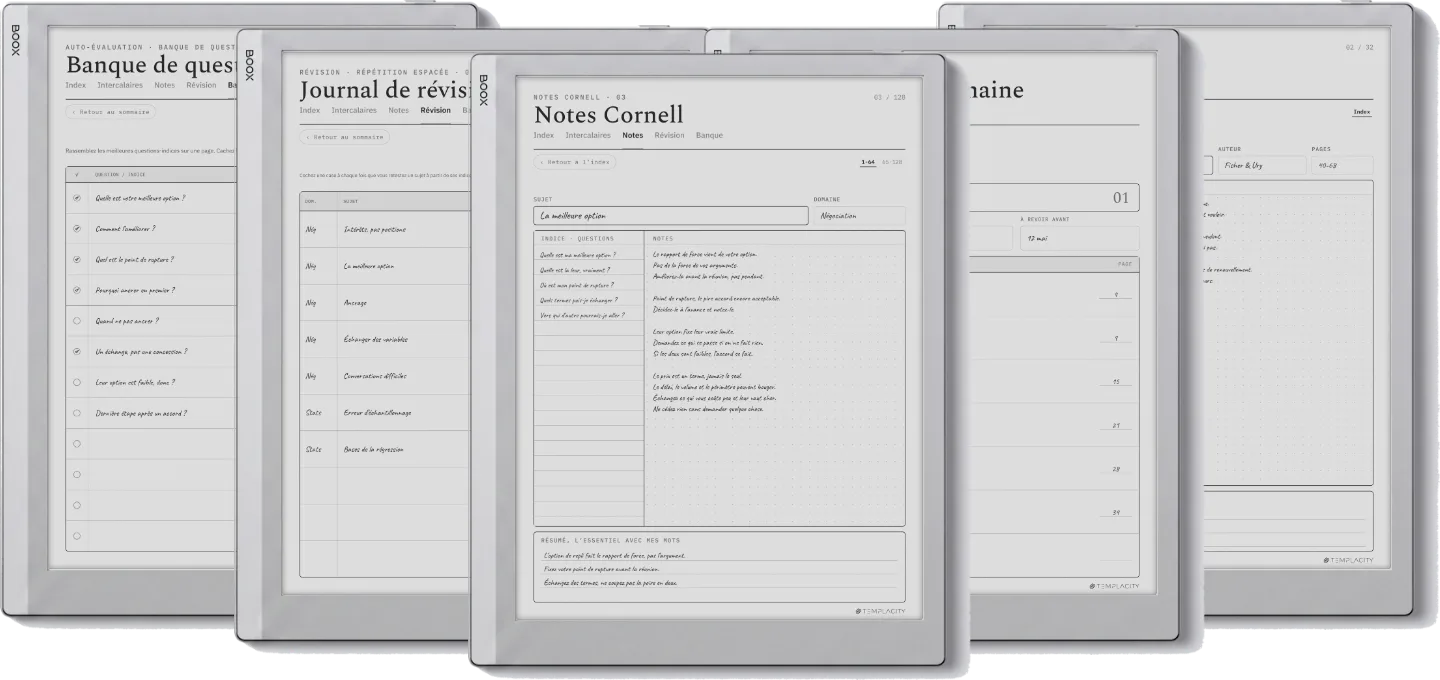 Modèle de notes Cornell