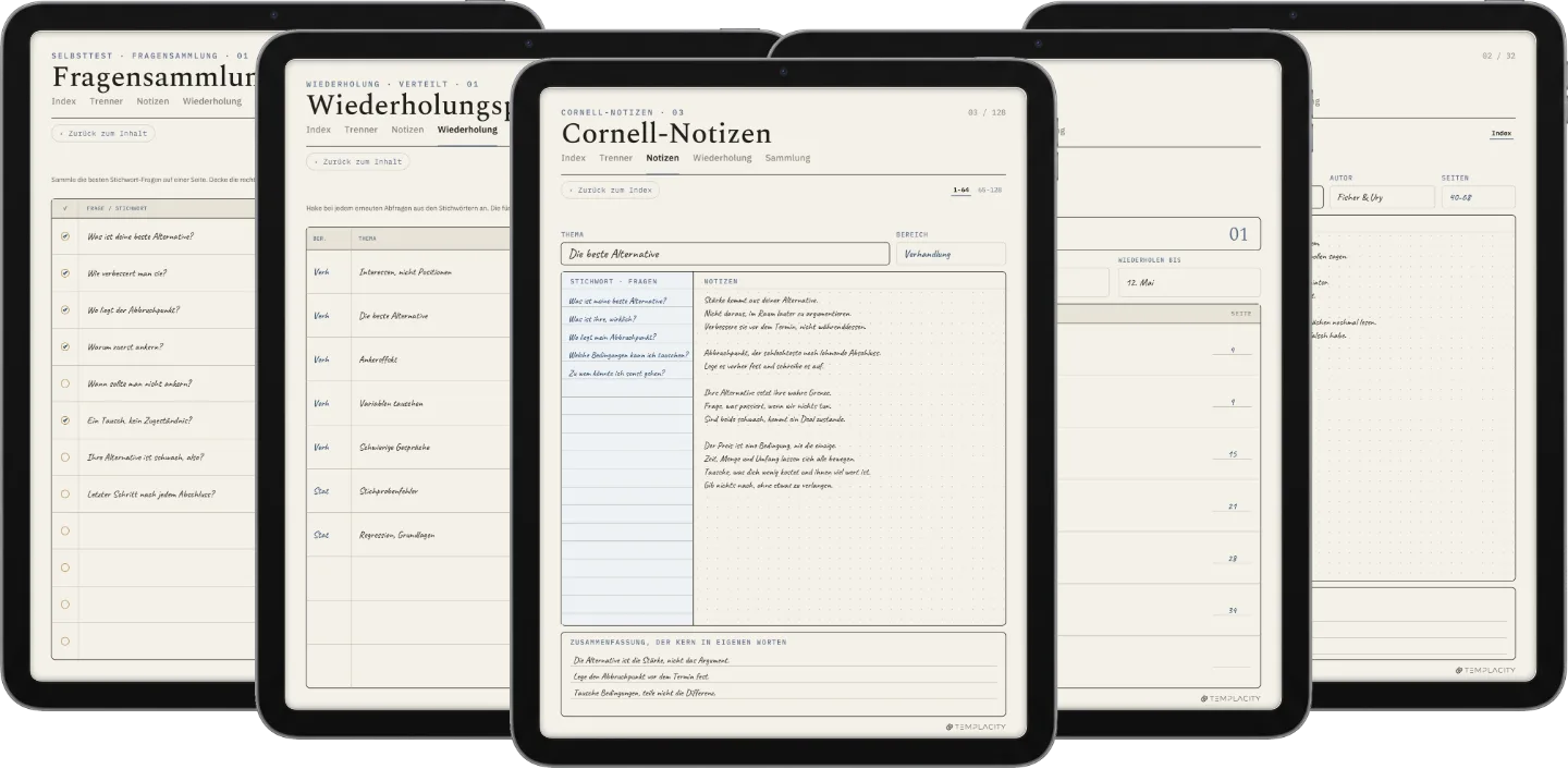Cornell-Notizen-Vorlage