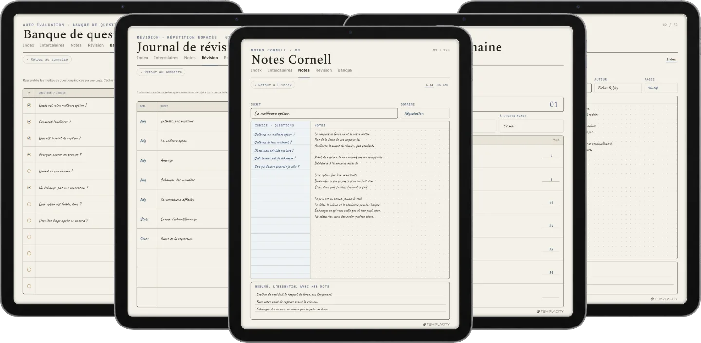 Modèle de notes Cornell