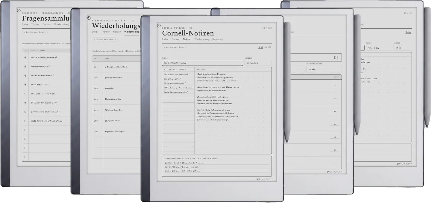 Cornell-Notizen-Vorlage