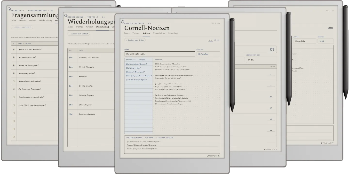 Cornell-Notizen-Vorlage