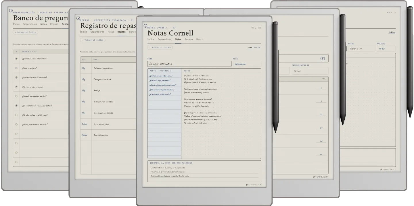 Plantilla de notas Cornell
