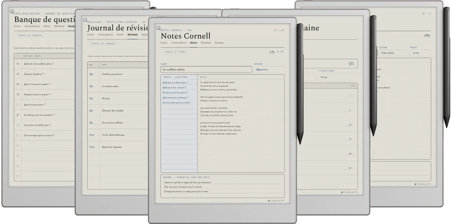 Modèle de notes Cornell