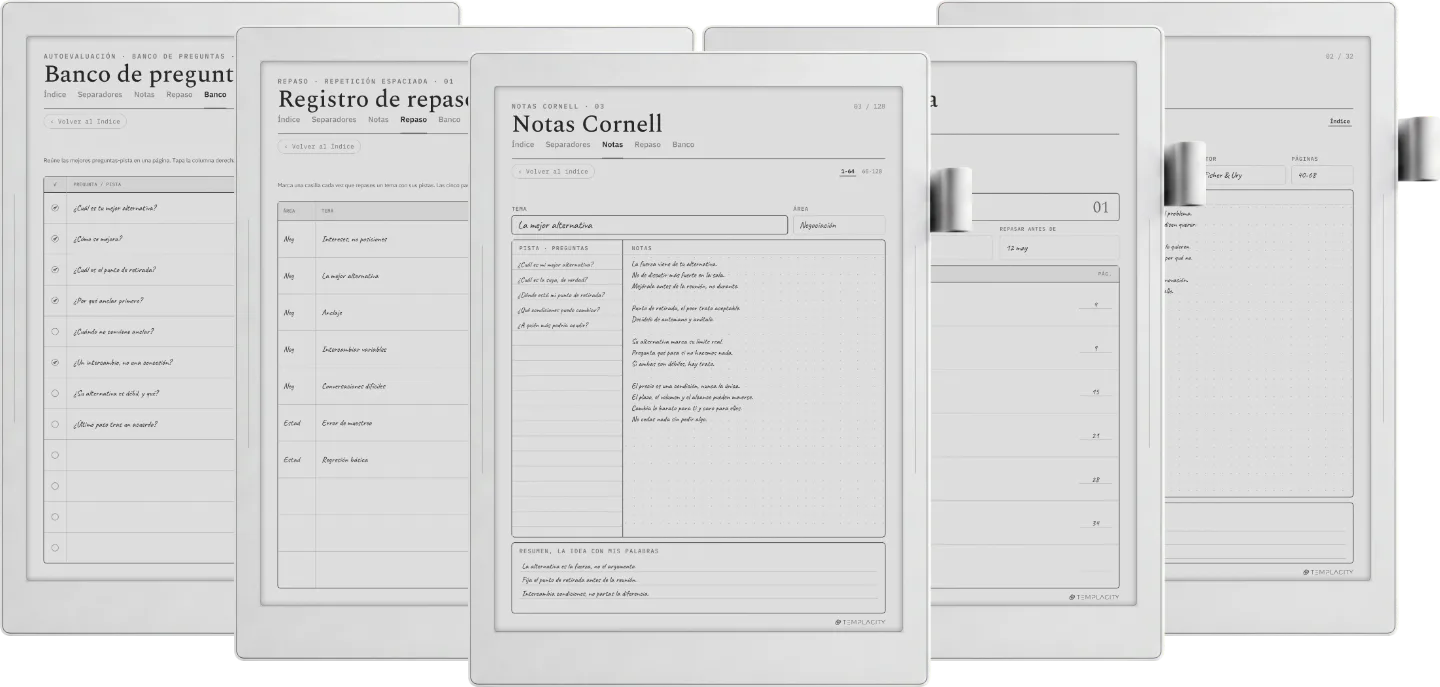 Plantilla de notas Cornell