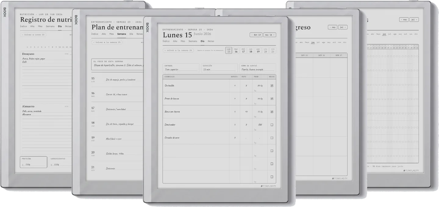 Planner digital de entrenamiento