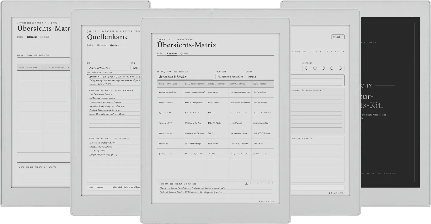 The Planner · Literaturrecherche
