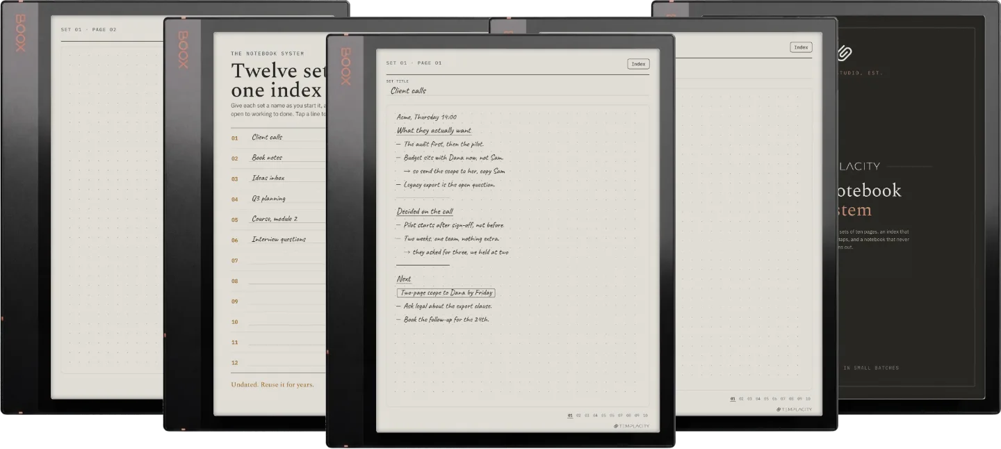 The Planner · Notebook System