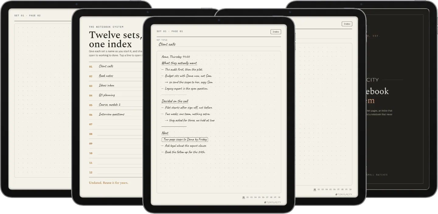 The Planner · Notebook System